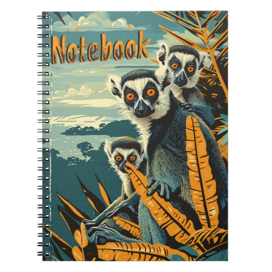 Vintage Lemur Notitieboek (Voorkant)
