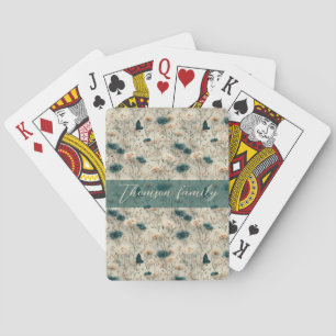 Vintage lente bloemen & vlinder voor familie pokerkaarten