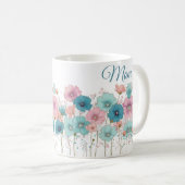 Vintage lente bloemen voor mama koffiemok (Voorkant rechts)