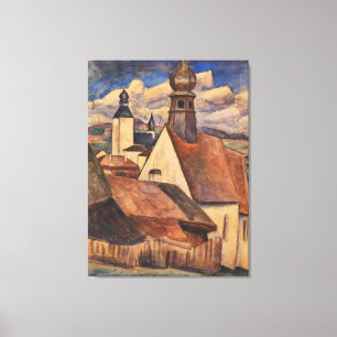 Vintage Leo Gestel Kijk naar de Dacher von Regen Canvas Afdruk