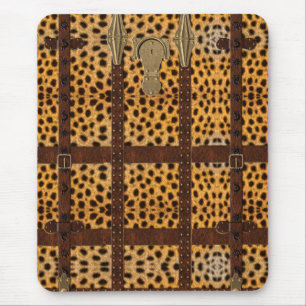 Vintage Leren Tribale Luipaard Dierprint Muismat