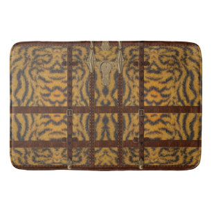Vintage Leren Tribale Tijger Dierprint Badmat