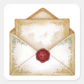 vintage letter vierkante sticker (Voorkant)