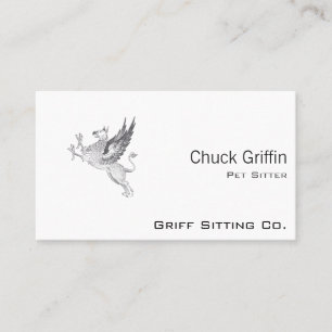 Vintage Letterpress Griffin Lijn Kunst Visitekaartje