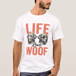 Vintage Leven Liefde Woef Hond Grafisch Ontwerp_1 T-shirt