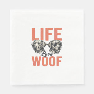 Vintage Leven Liefde Woof Hond Grafisch Ontwerp_1 Servet