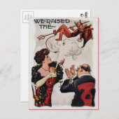 Vintage Lever la carte postale du diable (Devant / Derrière)