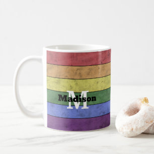 Vintage LGBT-vlag trots gedesdistresseerde regenbo Koffiemok