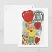 Vintage Liberty Bell Valentijn Feestdagenkaart (Voorkant / Achterkant)