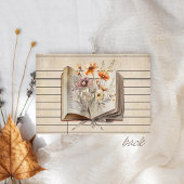 Vintage Library Card Books Fall Wedding RSVP Card