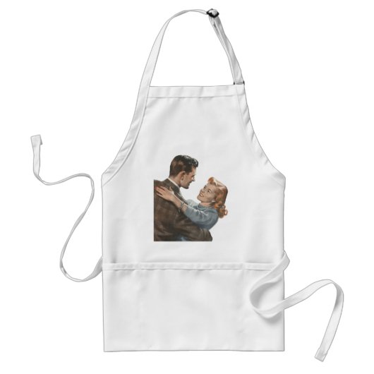 Vintage Liefdesromantiek Nieuwgetrouwden Zullen We Standaard Schort (Voorkant)