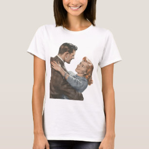 Vintage liefdesromantiek Nieuwgetrouwden Zullen we T-shirt