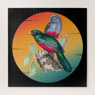 Vintage liefdesvogels legpuzzel