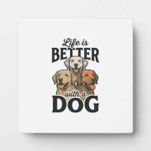 Vintage Life Is Better Met Een Hond Vector Design_ Fotoplaat