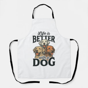 Vintage Life Is Better Met Een Hond Vector Design_ Schort