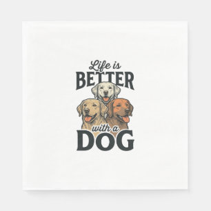 Vintage Life Is Better Met Een Hond Vector Design_ Servet