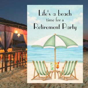 Vintage Life's a Beach Stoel Cocktail Pensioen  Kaart
