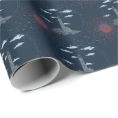 Vintage Lighthouse Illustration Pattern Wrapping P Cadeaupapier (Rol Hoek)