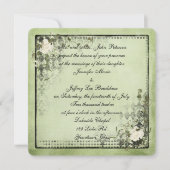 vintage lijst groene en zwarte florale kaart (Voorkant)