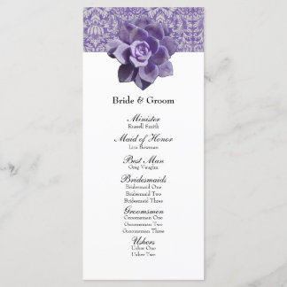 Vintage Lilac Programme de Mariage Succulent