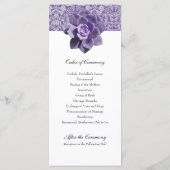 Vintage Lilac Programme de Mariage Succulent (Dos)