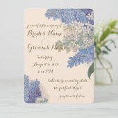 Vintage Lilacs Wedding Invitation Kaart (Staand voorkant)