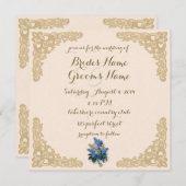 Vintage Lilacs Wedding Invitation Kaart (Voorkant / Achterkant)