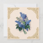 Vintage Lilacs Wedding Invitation Kaart (Achterkant)