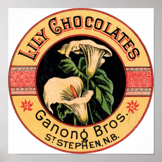 Vintage Lily Chocolates Ganong Bros. Poster (Voorkant)