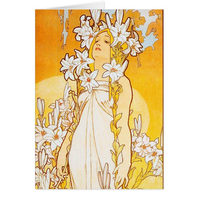Vintage Lily door Alphonse Mucha (Voorkant)