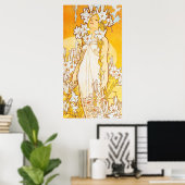 Vintage Lily door Alphonse Mucha Poster (Thuiskantoor)