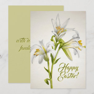 Vintage Lily Fleurs Joyeuses Carte de Pâques