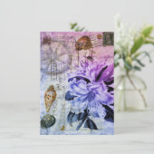 vintage lily floral strand bruiloft vrijgezellenfe kaart (Staand voorkant)