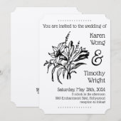 Vintage Lily Floral Wedding Kaart (Voorkant / Achterkant)