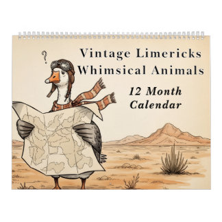 Vintage Limericks Whimsical Animals | Onzin Kalender