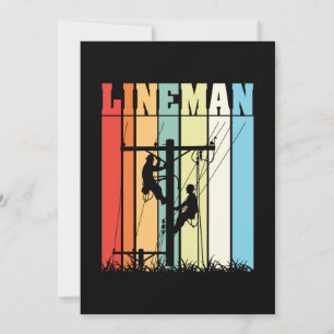 Vintage Lineman Retro Elektricien Cadeau Idee Kaart