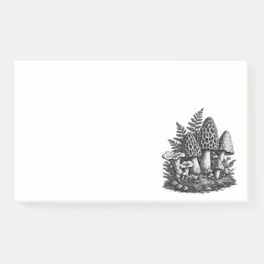 Vintage linocut van bosmossen post-it® notes (Voorkant)