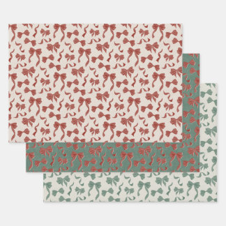 Vintage lint & strikken waterverf linnen (Multi) Inpakpapier Vel