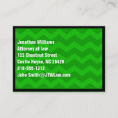 Vintage Lion & Green Chevron Carte de visite moder (Dos)
