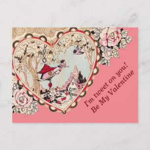 Vintage Little Birds Tweet Valentijns Briefkaart
