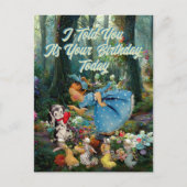 Vintage Little Birthday Chien Girl Retro | Carte p (Devant)