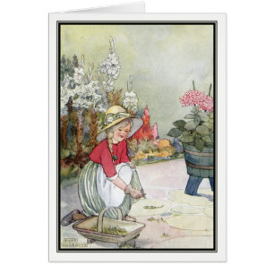 Vintage Little Girl Gardening par Anne Anderson