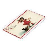 Vintage Little Girl Witch Magneet (Linkerzijde)