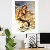 Vintage Little Mermaid Poster (Thuiskantoor)