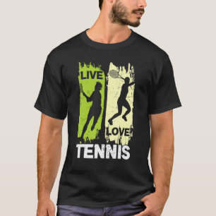 Vintage Live Love Tennis Player Sporta Athlete Ca T-shirt