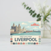 Vintage Liverpool Postcard | Greetings from Briefkaart (Staand voorkant)