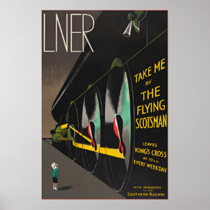 Vintage LNER Flying Scotsman Treinposter Londen Poster
