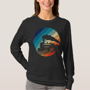 Vintage locomotief voor treinen t-shirt