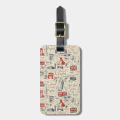 Vintage Londen Bagagelabel (Voorkant verticaal)