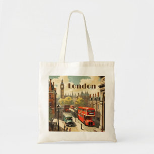 Vintage Londen Big Ben Aangepaste Tekst Tote Bag